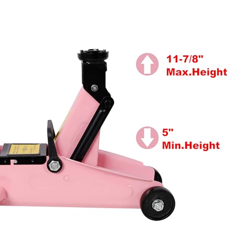 1.5T Low Profile Floor Jack–Hydraulic Steel Trolley | 5"-11.8" Lifting Range|Quick-Lift Pump|Compact for Trunk Storage|Waterproof Dustproof Case|Sports Cars,Sedans,SUVs
