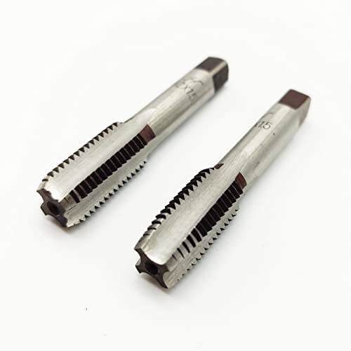 AtticZone M12 x 1.5 Metric Hand Thread Tap, Right Hand, Alloy Tool Steel, 1 Taper Tap, 1 Plug Tap for Metal Working DIY Industrial - size: M12x1.5