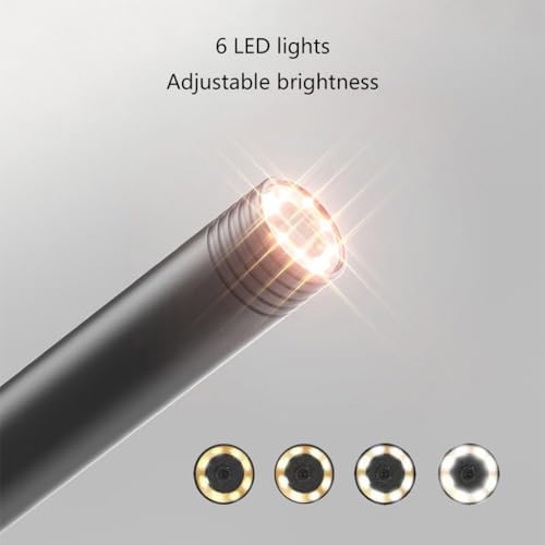 Endoscope Camera with Light, Borescope Tools with 6 Adjustable Led Lights, Endoscope with Semi-Rigid Snake Camera, Ip67-waterproof Inspection Borescope for Phone -16.4ft Dual-Lens (Soft Cord, 1m)