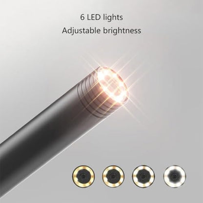 Endoscope Camera with Light, Borescope Tools with 6 Adjustable Led Lights, Endoscope with Semi-Rigid Snake Camera, Ip67-waterproof Inspection Borescope for Phone -16.4ft Dual-Lens (Soft Cord, 1m)