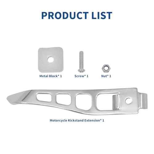 Kickstands Side Stand Assist Tool Extension Kit Fit for Harley Dyna 1993-2017 | Jiffy Stand Foot Pedal Support Chrome CNC Kit Kickstand Accessories Fit for Street Bob FXDB Fat Bob FXDF Low Rider FXDL