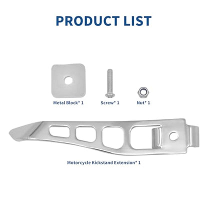 Kickstands Side Stand Assist Tool Extension Kit Fit for Harley Dyna 1993-2017 | Jiffy Stand Foot Pedal Support Chrome CNC Kit Kickstand Accessories Fit for Street Bob FXDB Fat Bob FXDF Low Rider FXDL