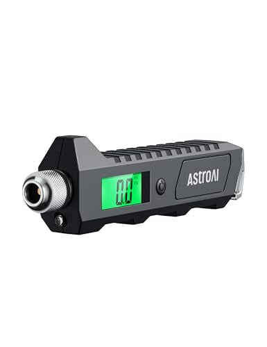 AstroAI Digital Tire Pressure Gauge, 230 PSI 4 Settings Heavy Duty for Car Bicycle with Larger Backlit LCD Flashlight and Non-Slip, Black - size: 1 Pack, style: Short Version