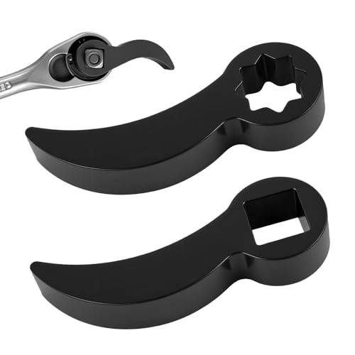 2PCS Pry Bar Wrench Adapter 4-Point & 8-Point with 1/2" Drive,Adjustable Bull Horn Pry Bar Adapter CV Axle Removal Tool,Ratchet Prys Bars Attachment for Half Shaft Removal (Style 1) - color: Style 1
