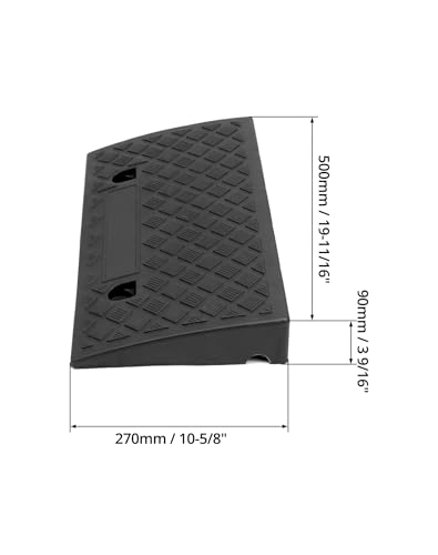 Heavy-Duty PVC Curb Ramp Set for Wheelchairs, Motorcycles, and Vehicles - 2 Pack, 2000lbs Load Capacity, All-Weather, Textured Surface