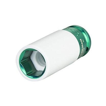Steelman 22mm Sleeved Socket, Wheel and Lug Nut Protector Polyethylene Sleeve and Insert, Non-Marring, Long, 6-Point, 1/2-inch Drive