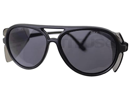 TITUS G35 Retro Aviator Z87 DOT ANSI CE Approved Safety Glasses | W/Protective Side Shields, UV400 Polycarbonate Lenses, Flexible Nylon Stems, Eye Protection, Sunglasses, Motorcycle, Shooting - color: Blue Blocking Orange