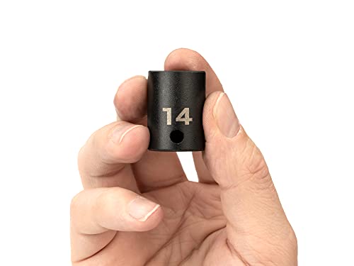 TEKTON 3/8 Inch Drive x 14 mm Shallow 6-Point Impact Socket | SID12114 - size: 14 mm, style: Shallow