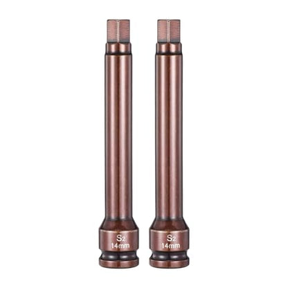HARFINGTON 2pcs Impact Hex Bit Socket 1/2" Drive 14H (14mm) Hex Bits 6" Length S2 Steel Metric Impact Wrench Socket Adapter Tool for Automotive Repair Industrial Construction and Home DIY - size: H14 x 1/2" x 6"