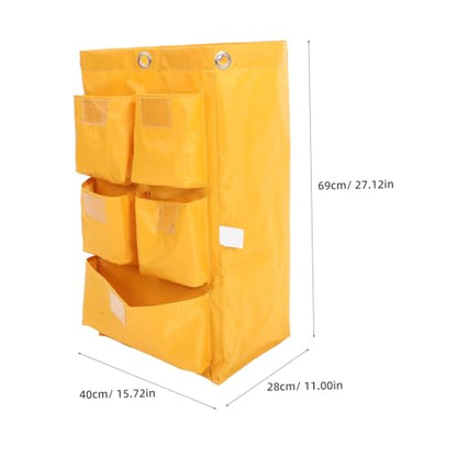 Replacement Janitorial Bags Rolling Cleaning Bag Strong Canvas Cleaning Cloth - color: Yellow