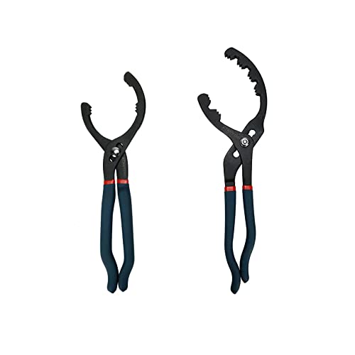 Oil Filter Wrench Set, 12" & 14" 2pcs Adjustable Oil Filter Pliers, Oil Filter Removal Tool, Universal, No Slipping for Engine Filters, Conduit, Fittings - size: 12"+14"