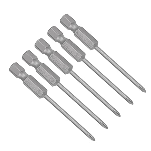 uxcell 5 Pcs 2.5mm PH0 Magnetic Phillips Screwdriver Bits, 1/4 Inch Hex Shank 2.56-inch Length S2 Power Tool - size: 2.5xPH0
