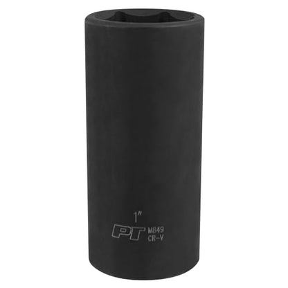 Performance Tool M849 1/2 Drive Impact Socket, 1-Inch Drive, 6-Point, Chrome Vanadium Steel, Professional Grade for Heavy Duty Automotive Use - size: 1", style: Deep Wall Impact