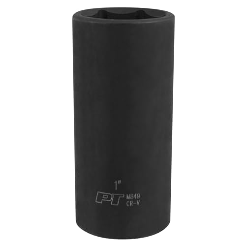 Performance Tool M849 1/2 Drive Impact Socket, 1-Inch Drive, 6-Point, Chrome Vanadium Steel, Professional Grade for Heavy Duty Automotive Use - size: 1", style: Deep Wall Impact