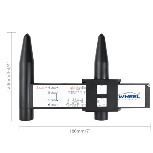WHEEL CONNECT PCD Gauge，Wheel/Rim Bolt Pattern Measuring Tool, PCD Ruler, Sliding Caliper for 4 5 6 8 Holes, Style-B - color: Style-B