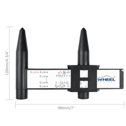 WHEEL CONNECT PCD Gauge，Wheel/Rim Bolt Pattern Measuring Tool, PCD Ruler, Sliding Caliper for 4 5 6 8 Holes, Style-B - color: Style-B