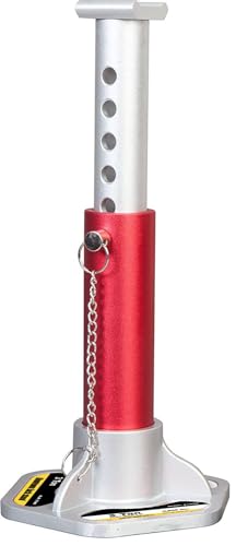 Big RED T43004-1 Torin Aluminum Jack Stands with Locking Support Pins: 3 Ton (6,000 lb.) Capacity, Red/Silver, 1 Pair - size: 3 ton, style: Aluminum Locking