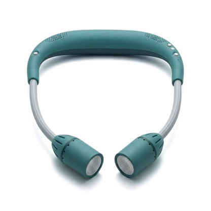 Neck Light with Bluetooth Speaker, 5 Modes, USB-C Rechargeable | Hands-free 2-in-1 neck light and Bluetooth speaker with adjustable 90° beams, 5 modes, USB-C charging, and 40+ hour runtime. - color: Cyan