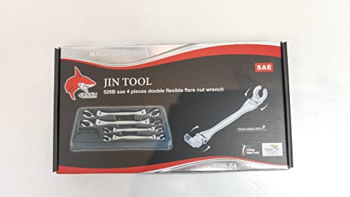 Double Flexible Flare Nut Wrench,5/16" x 7/16", 3/8" x 1/2", 9/16" x 5/8", 11/16" x 3/4",Line Wrench,Oil Nut wrench, 210° Activity angle, 4PIECE SAE SIZE Gift for Man,With wrench rack - color: Sae Double Flexible Head Flare Nut Wrench 5/16 * 7/16-3/8 * 1/