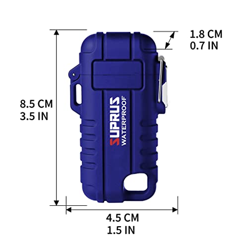 SUPRUS Waterproof Lighter Windproof Lighter Arc Plasma Lighters USB-C Rechargeable with Expandable and Flexible Neck for Outdoor, Camping & Kitchen (Blue, 2Packs) - color: Blue, 2packs