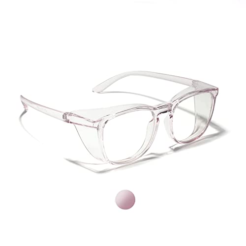 LianSan Oversize Anti-Fog Safety Glasses for Nurses, Z87.1 Certified Goggles for Women, Square UV Protection - color: Light Purple