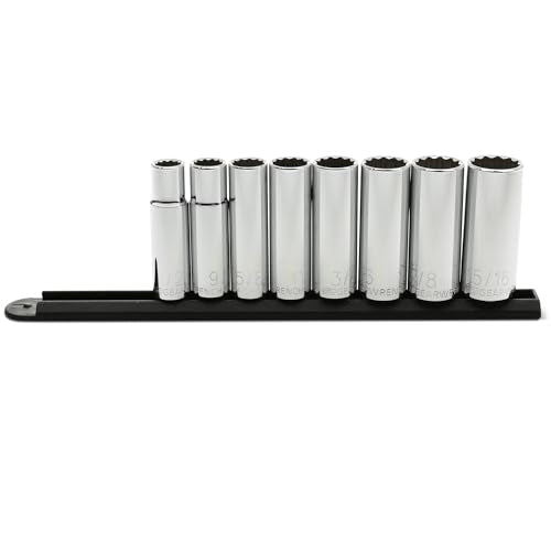 GEARWRENCH 8 Pc. 1/2" Drive 12 Point Deep SAE Socket Set - 80713