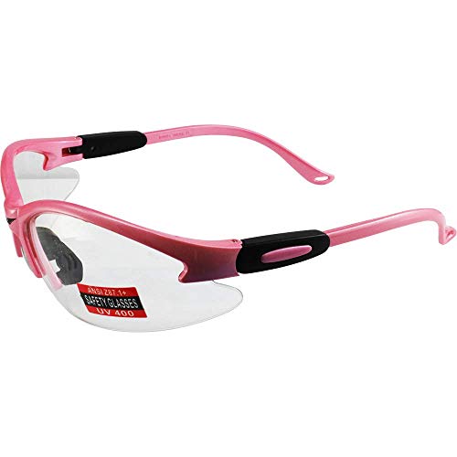 Global Vision Safety Shop Glasses - color: Medium Pink Frame/Clear Lens