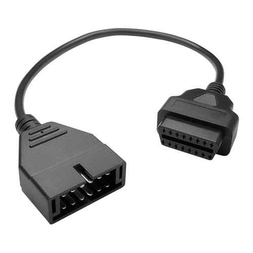 OBD1 Scanner, OBD1 to OBD2 GM Adapter, OBD 1 Scanner Cable Code Reader OBD1 12 Pins to OBD2 OBD II 16 Pins Socket Scan Diagnostic Extension Tool Cable Connector Replacement for GM Popular