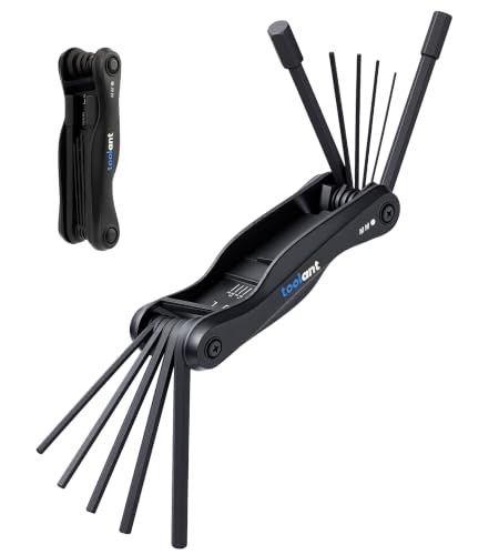 toolant 11PCS Long Arm Folding Allen Wrench Set, Metric Hex Key Set 1.5mm-12mm, Extended Reach Allen Key Set with 4 Inch Long Arms, CRV Steel Foldable Hex Wrench Tool for Bike Repair, Home & DIY - size: 11PCS（Folding ）-Metric