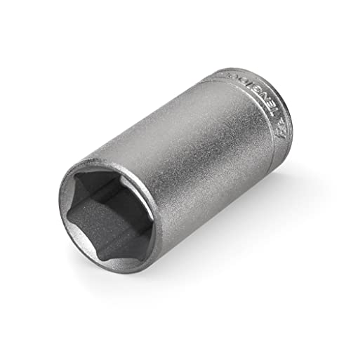 Teng Tools 3/8 Inch 6 Point SAE Deep 1/4 Inch Drive Chrome Vanadium Socket | Mechanic Tool | Hand Tool - M140212-C - size: 3/8 Inch, style: Deep SAE