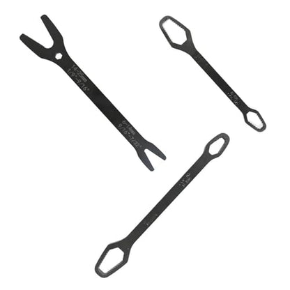 3Pcs Universal Self Adjusting Wrench Set Auto Tightening Double Head Spanner Anti Slip Metric SAE Fastener Tool for 6mm-25mm 1/4in-1in Nuts Bolts Garage Automotive Maintenance - color: Black