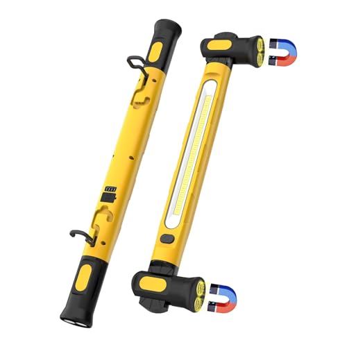 Underhood Work Light, 3000 Lumens COB with 360° Rotating Head, Magnetic Light Bar, 5000mAh Battery, IP54 Waterproof Portable Under Hood Mechanic Light (Yellow) - color: Yellow