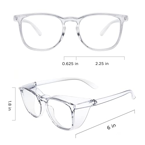 JOO'RTI Anti-Fog Safety Goggles Anti-Blue Light Saftey Glasses Anti-Dust Protective Eyewear for Women and Men - color: Clear