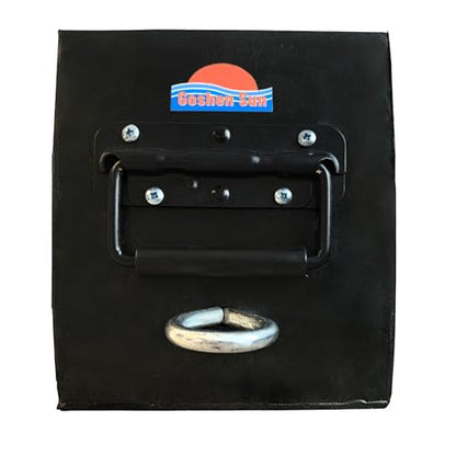 Heavy Duty 13 lb Rubber Wheel Chock with Spring Handle & Iron Ring, 3 Fluorescent Green Reflective Strips, Triangular Non-Slip for Trucks, RVs, Aircraft (Green 1 Pc) | Constructed from superior EPDM rubber, outperforming standard or recycled rubber. - col