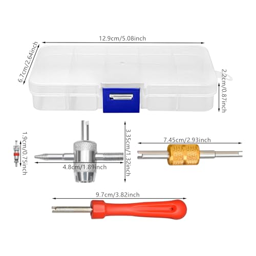 33-Piece Valve Core Removal Tool Kit, Bicycle Valve Core Removal Tool Set for Quick Tire Valve Stem Repair