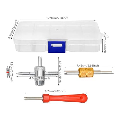 33-Piece Valve Core Removal Tool Kit, Bicycle Valve Core Removal Tool Set for Quick Tire Valve Stem Repair