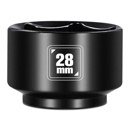BLACKROBOT 28mm Low Profile Oil Filter Socket, 3/8" Drive 6-Point Oil Filter Cap Remover and Installer Tool, Chrome Vanadium Steel - size: 28mm