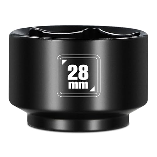 BLACKROBOT 28mm Low Profile Oil Filter Socket, 3/8" Drive 6-Point Oil Filter Cap Remover and Installer Tool, Chrome Vanadium Steel - size: 28mm