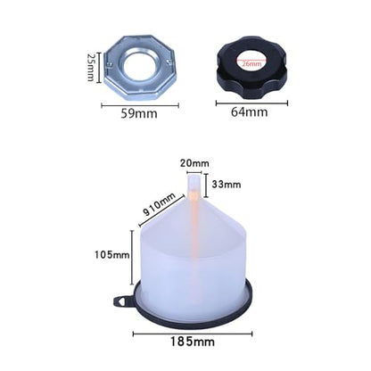 No-Spill Coolant Funel Kit Spill-Free Radiator Funnel Set Radiator Funnel Burping Kit Extra Funnels and Adapters for Universal Vehicle 15Pcs