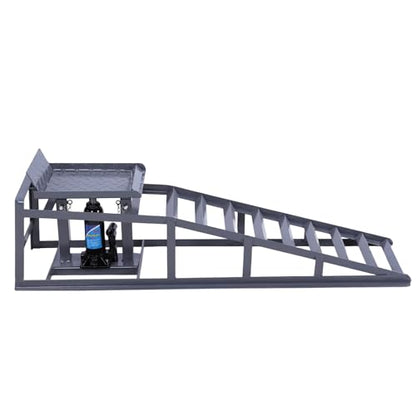 2 PCS Low Profile Car Lift Service Ramps Adjust Heights 9.8-15in Auto Car Truck Service Ramps 5T/11000LBS Capacity for Home Garage Maintenance Oil Changes
