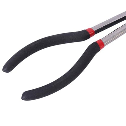 11 Inch Long Reach Pliers, Heavy Duty Long Reach Needlenose Pliers Work with Delicate or Difficult-to-Reach Pieces Non-Slip Grips Ideal for Mechanics, Technicians(SIZE:Straight) - size: Straight
