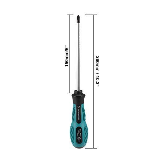uxcell #2 Phillips Screwdriver 6 Inch Round Shaft Non Slip Comfortable Handle - size: PH2 x 6"