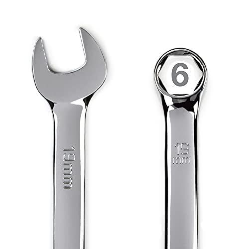 Steelman Pro 16-Piece Metric 6-Point Combination Wrench Tool Set, Durable Steel with Full Polish Chrome, Stamped Size Callouts - size: 16-Piece Metric Wrench Set
