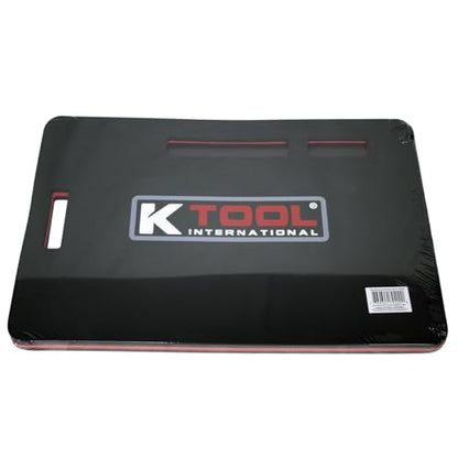 K Tool International 79400 24" X 16" Foam Kneeling Pad for Garages, Repair Shops and DIY, 1.13" Thick, Anti-Slip, Oil Proof and Solvent-Resistant, Built-in Handle, Magnetic Groove, Black/Red