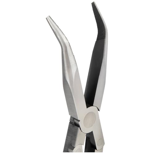 Klein Tools 71402 Needle Nose Pliers and Bent Nose Pliers Set, Knurled Jaws, Double Rivet, Extended Reach for Tight Spaces, 13-Inch, 2-Piece