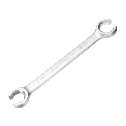 HARFINGTON Flare Nut Wrench 22mm x 24mm CR-V Nickel Plating Wrench for DIY Automotive Repairs and Household Maintenance - size: 22mm x 24mm