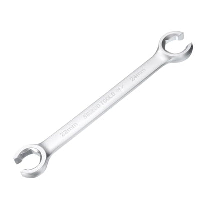 HARFINGTON Flare Nut Wrench 22mm x 24mm CR-V Nickel Plating Wrench for DIY Automotive Repairs and Household Maintenance - size: 22mm x 24mm