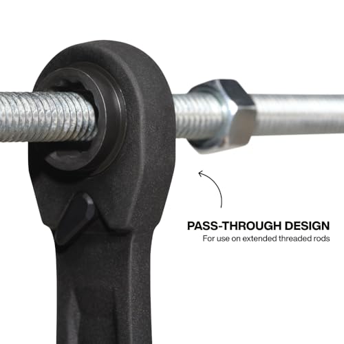 KLEIN TOOLS 68216M 4-in-1 Reversible Ratchet Wrenches Set, 2-Piece, Eight Metric Hex Sizes, 8mm x 10mm, 12mm x 13mm, 14mm x 15mm, and 17mm x 19mm Box Wrench Set, 90-Tooth Ratchet, Pass-Through Design
