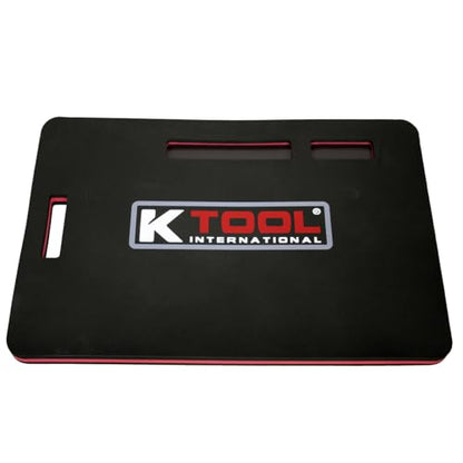 K Tool International 79400 24" X 16" Foam Kneeling Pad for Garages, Repair Shops and DIY, 1.13" Thick, Anti-Slip, Oil Proof and Solvent-Resistant, Built-in Handle, Magnetic Groove, Black/Red