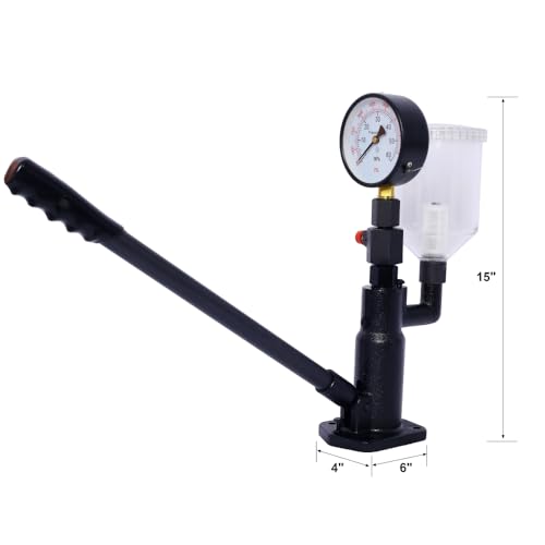 Diesel Injector Tester, Professional Fuel Injector Nozzle Tester for Tractors, Fuel Pressure Tester with Dual Scale Gauge, Precise Diesel Compression Tester, Complete Accessory Kit (400Bar/6000PSI) - size: 400Bar/6000PSI